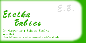 etelka babics business card